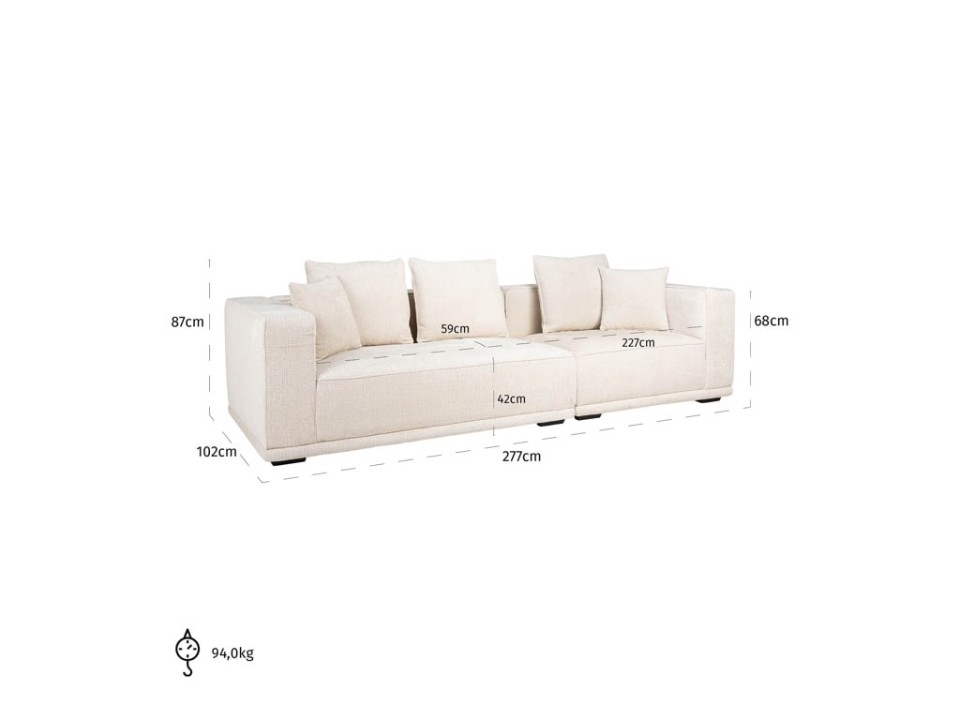 RICHMOND sofa trzyosobowa LUSSO beżowa - Richmond Interiors